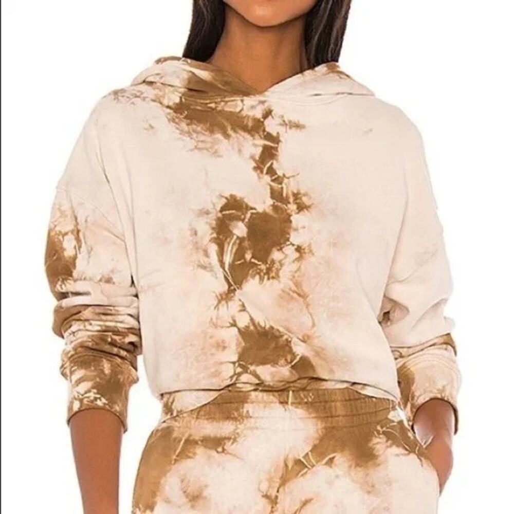 Frankies Bikinis Burl Brownie Tie Dye Long Sleeves Hoodie Size XS
